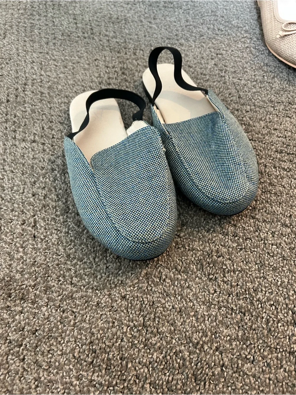 Kids Blue Slip-On Slingback Shoes